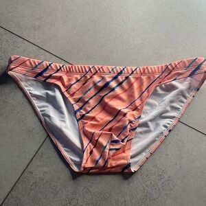 Striped Coral Bikini Bottom, Mens